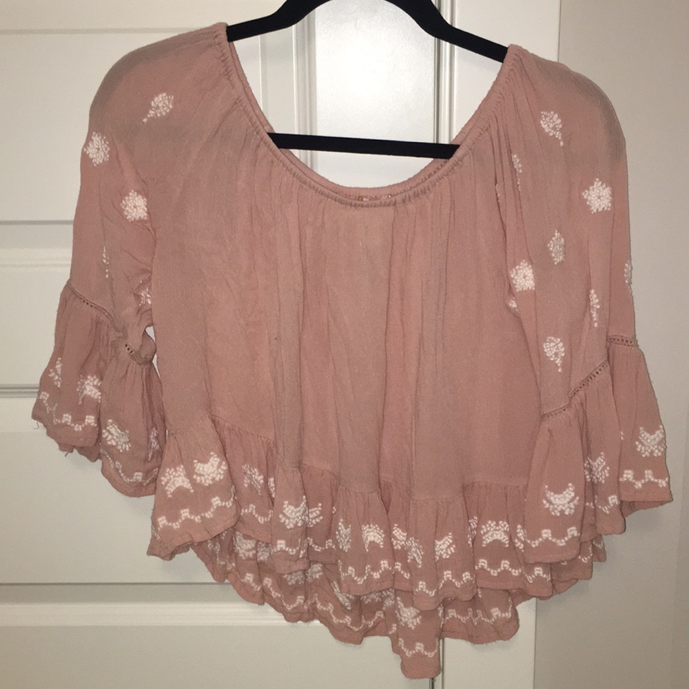 Forever 21 Pink w/ Cream Detailing Blouse
